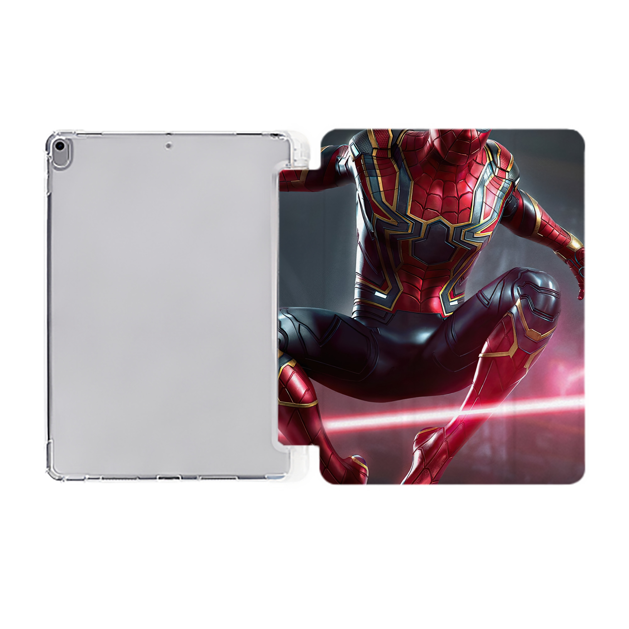 （画像用） Spider Man スパイダーマン IPad ケース ペン収納付き 三つ折りスタンド PUレザー×シリコン 対応機種9.5/10.5/10.9インチ